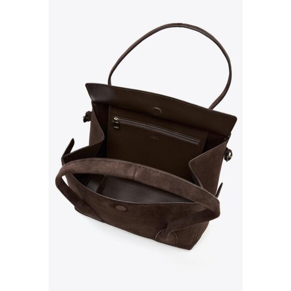 ZARA LEATHER CITY BAG - Picture 6 of 6